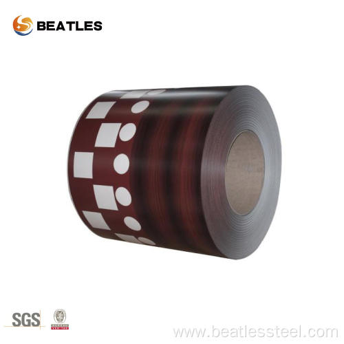 Embossed color coated aluminum coil for building material